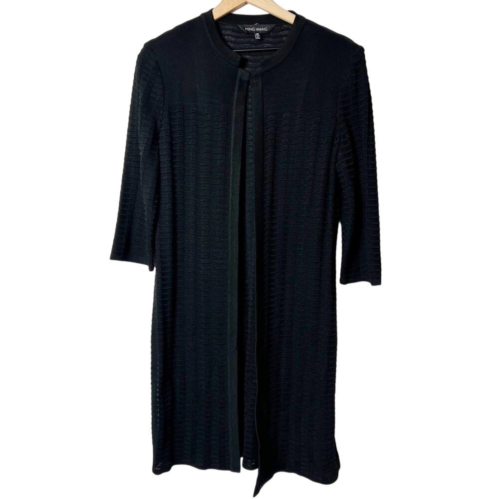 MING WANG BLACK LONG SLEEVE WOMEN CARDIGAN SWEATER SIZE XS BRAND NEW